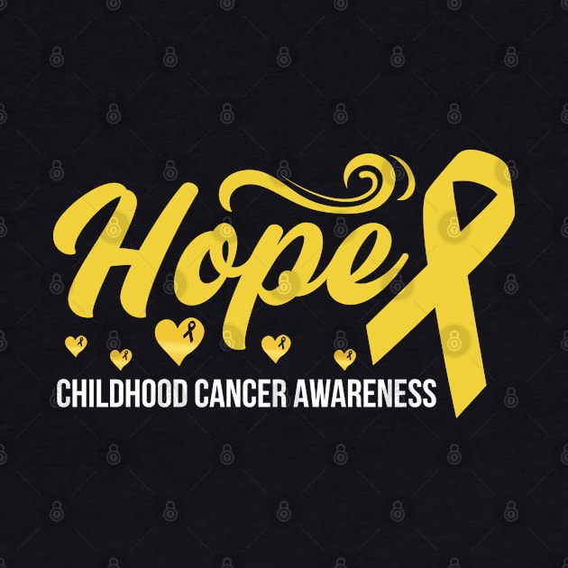 Hope For A Cure Childhood Cancer Awareness Support Childhood Cancer Warrior Gifts by T-shirt US